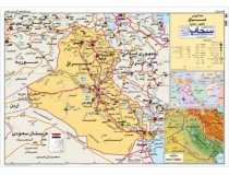 نقشه سیاسی و طبیعی عراق ،لمینت شده